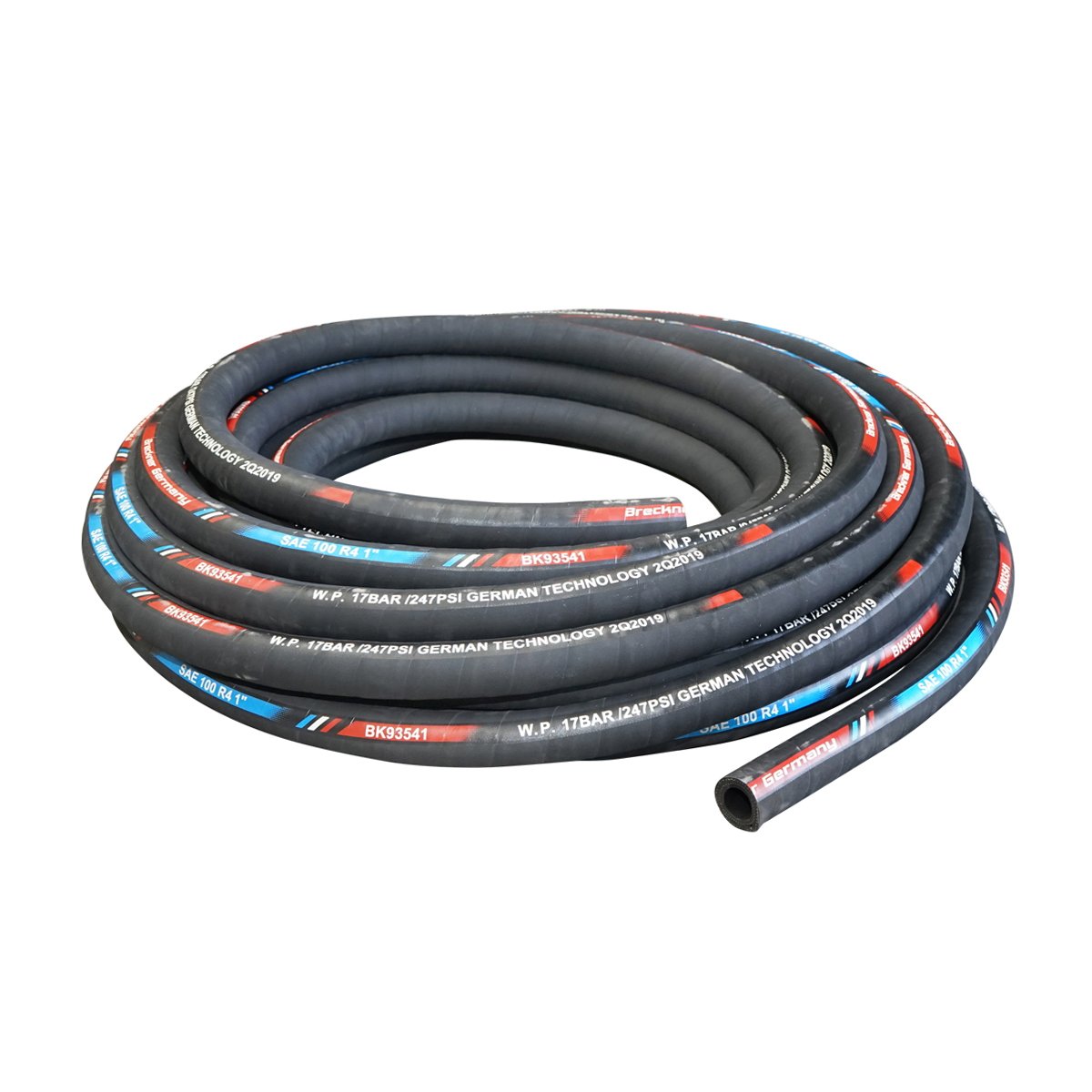 Rola furtun presiune hidraulic 25m cu dubla insertie textila DN25 (int. FI25 / ext. FI41)SAE 100 R4 1